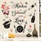 Kitchen Quotes Wall Stickers This Kitchen is Seasoned with Love Saying Red Heart Peel (Multi)
